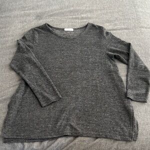 Relaxed Crew Neck Maternity Sweater - Charcoal Gray